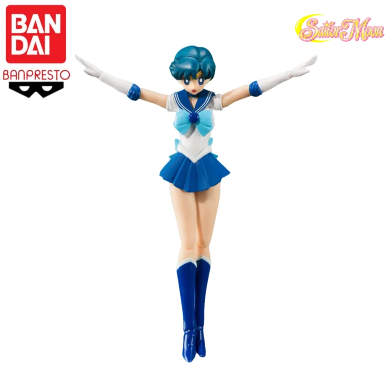 متوفر في المخزون الأصلي بانداي S H Figuartssailor Moon Mizuno Ami بحار بلوتو شخصية مفصلية أنيمي لعبة مجسمة هدية