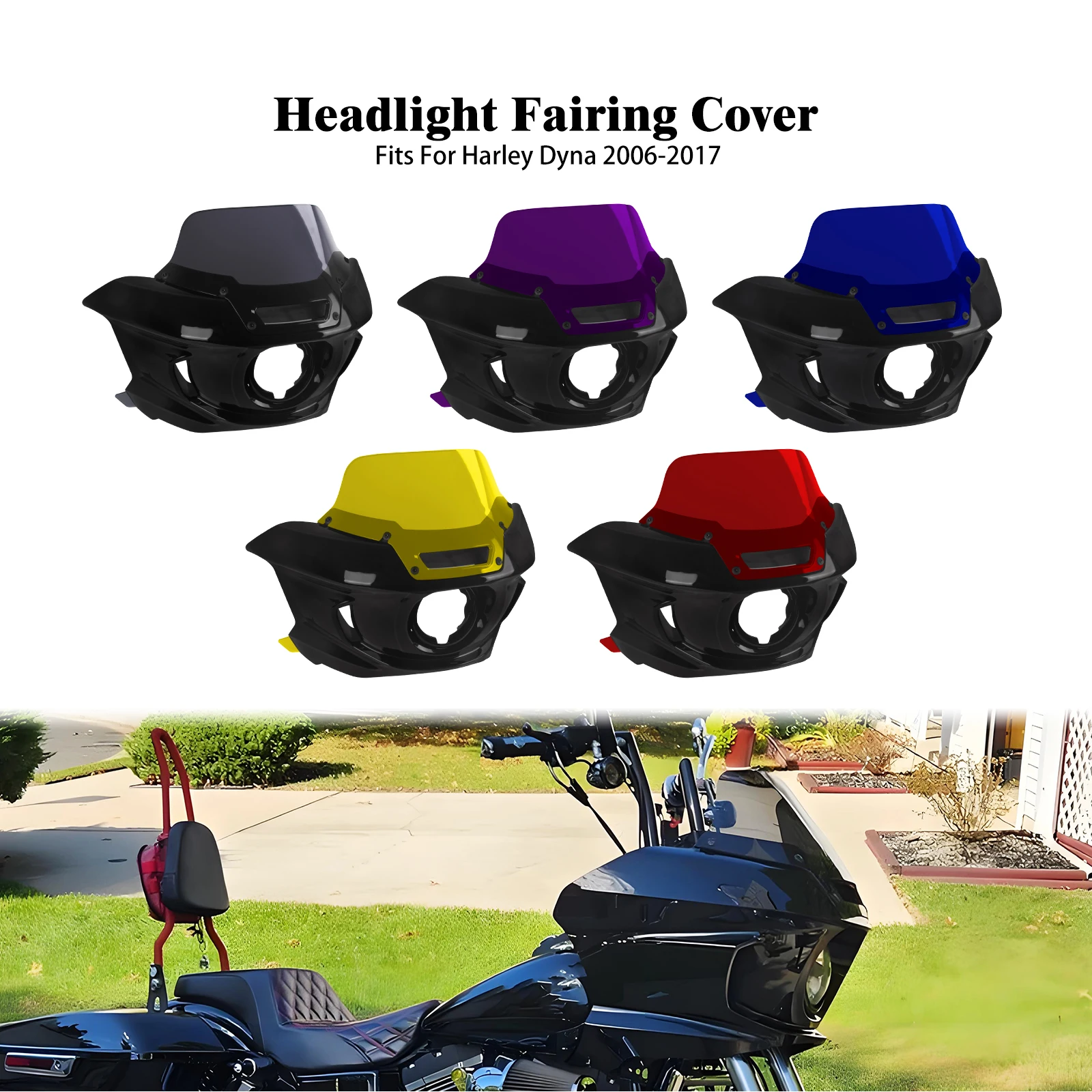 For Harley Dyna 06-2017 Fat Bob Super Wide Glide FXDL FXDB Headlight Fairing Cover Mounting Kit Motorcycle Windshield Mount Kit