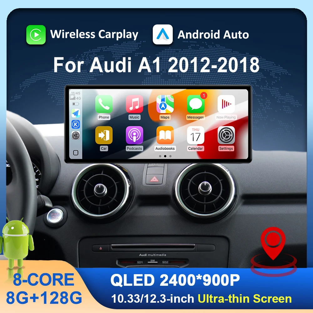 

ОС Android для Audi A1 2012-2018 автомобильный радиоприемник мультимедийный плеер DSP стерео Wi-Fi GPS навигация головное устройство