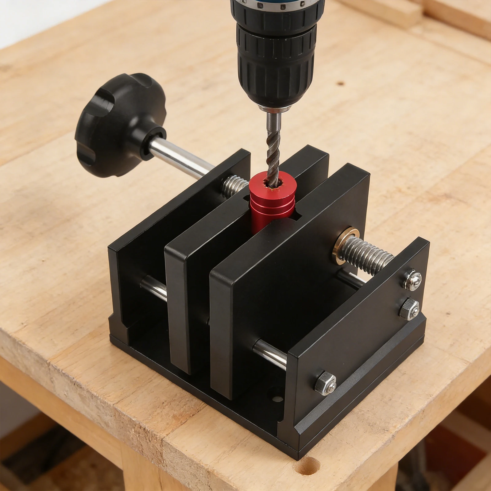 1Pc Self-Centering Woodworking Vise Aluminum Alloy Precision Clamping Tool with V-Groove for Round or Square Stock 0-66mm Jaw