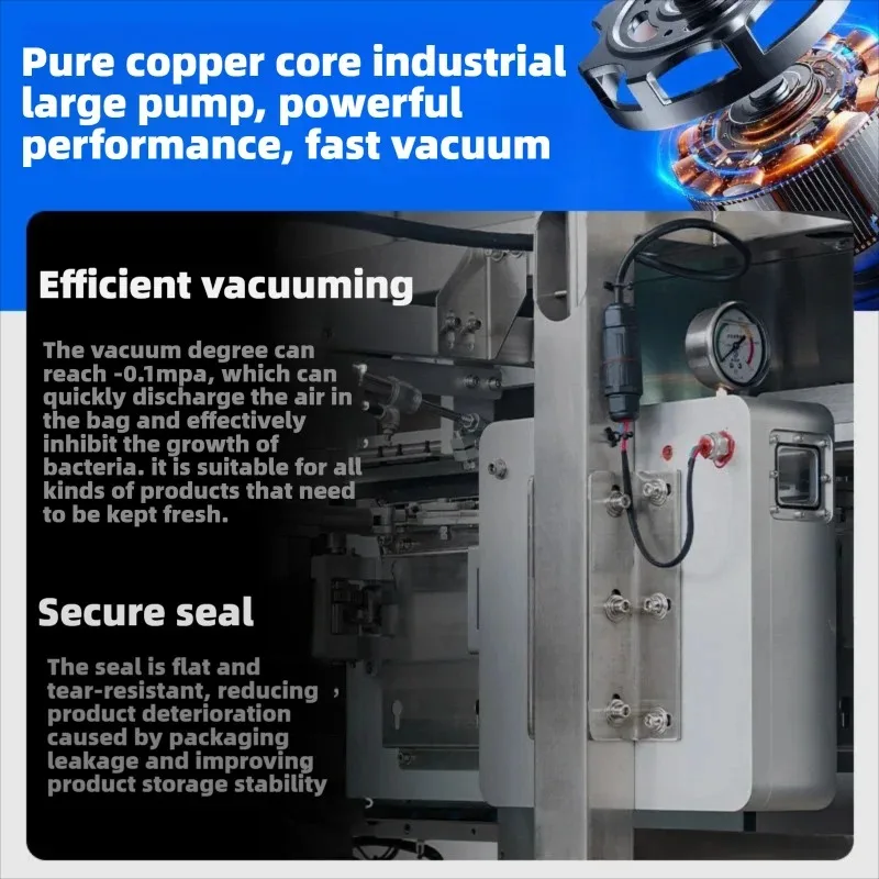 Multi Function Fully Automatic Vacuum Packaging Machine High Productivity For Pre Made Bag Stand Pouch Zipper Bag Custom Bag