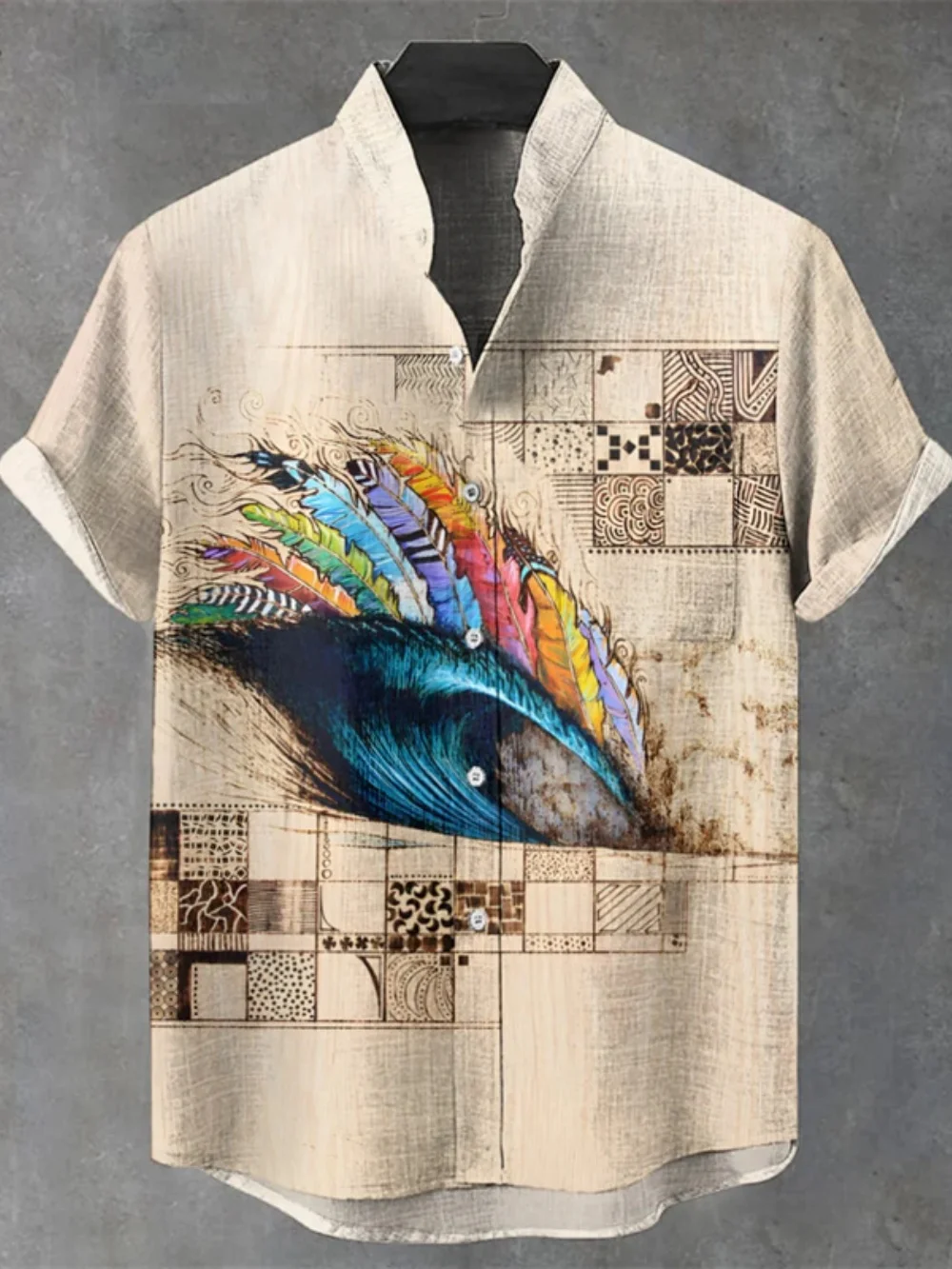 Рисунок 3 - Мужская модная льняная рубашка с воротником-стойкой