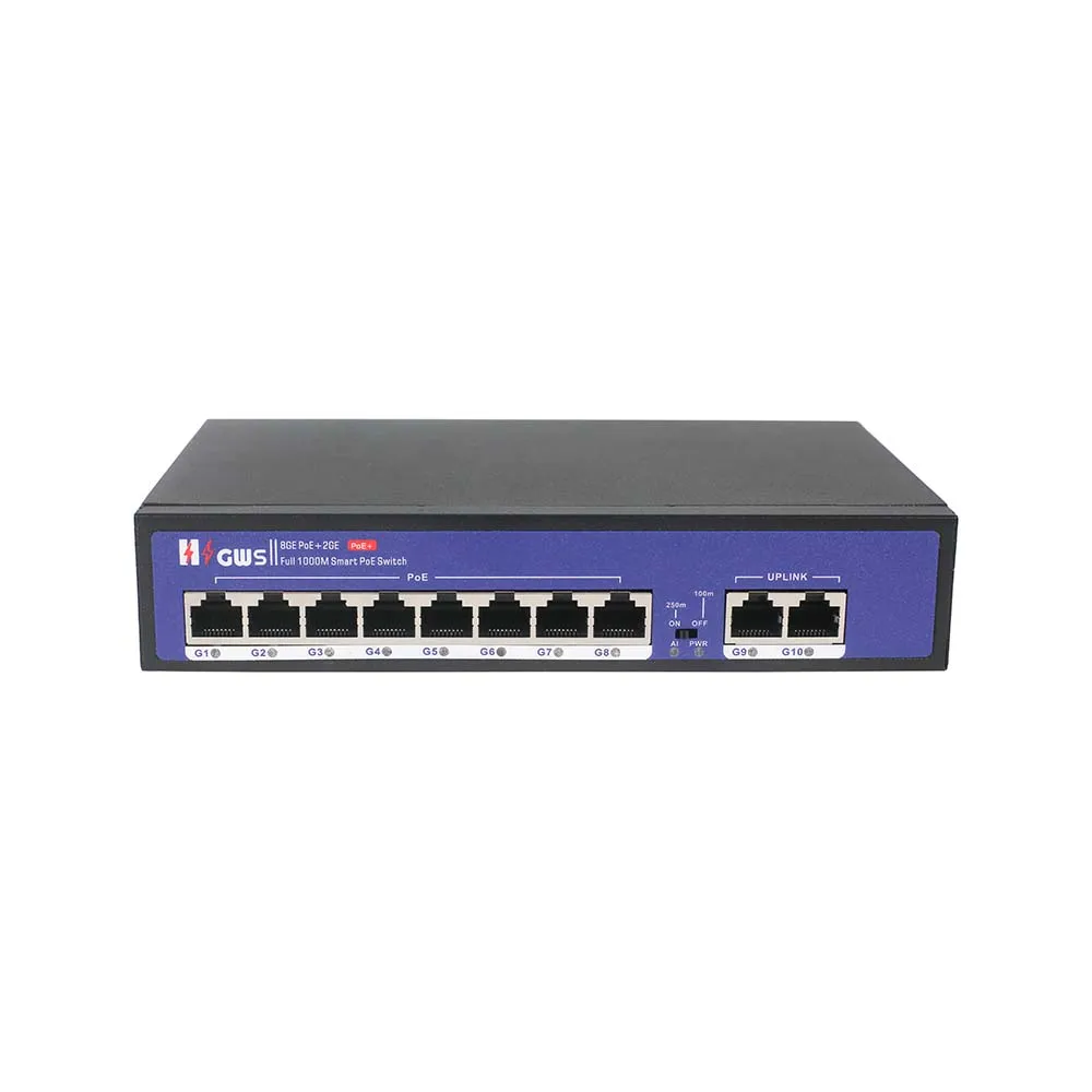 

8-Port Full Gigabit POE Ethernet Switch with 2 * 10/100/1000Mbps Uplink Ports for Networks Switches Optimized for CCTV System