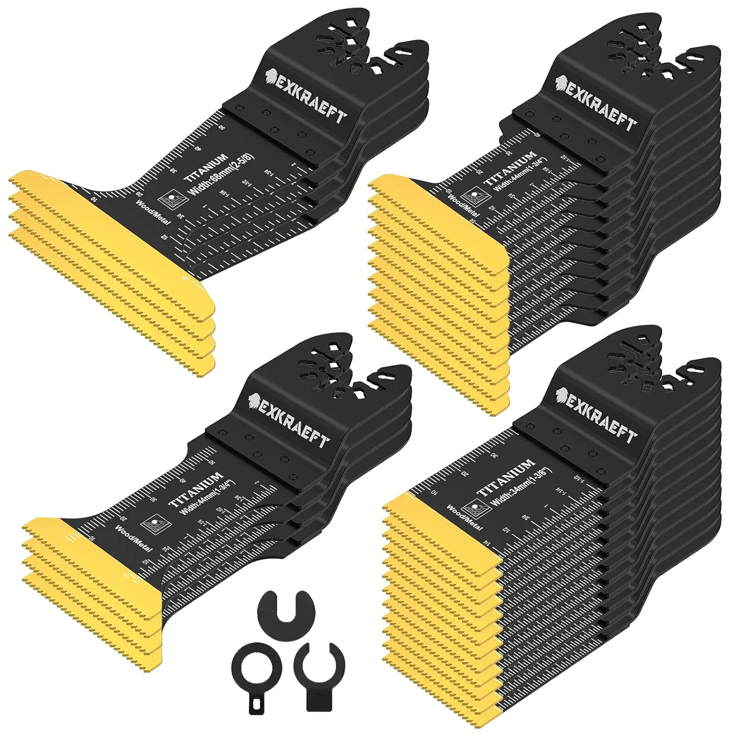 

30PCS Titanium Oscillating Saw Blades Set for Metal Wood Plastic Cutting, Universal Fit Multi-Tool