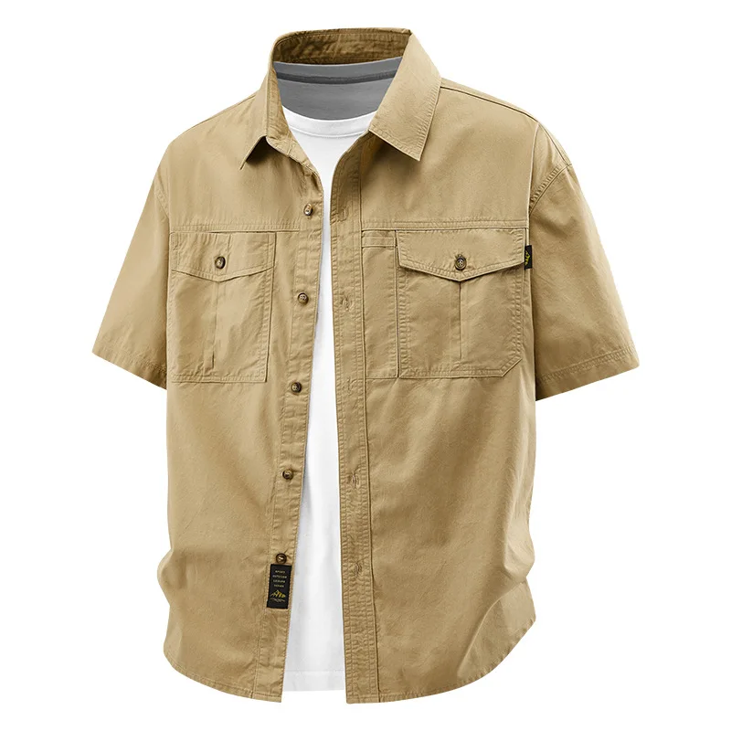 2026 Men's Summer New Short sleeved Shirt, Multi pocket workwear casual shirt