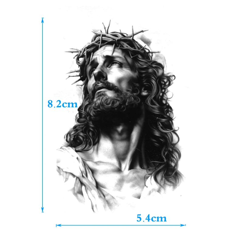 The compassionate God Jesus Waterproof Temporary tattoos Men Beautiful Fake Tattoo Body Tattoo Stickers Art Henna Tatoo  sleeve