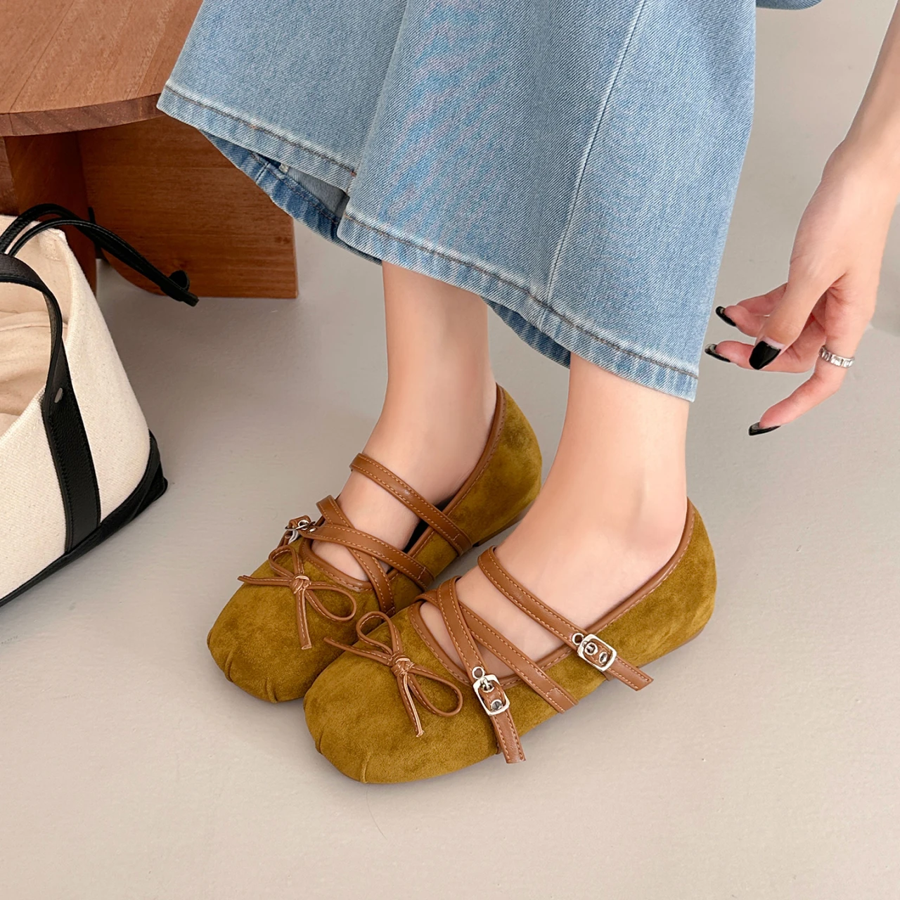 Vintage Internal Elevation Women Mary Jane Shoes Ladies Elegant Dress Pumps Spring Autmn Ladies Buckle Strap Daily Walking Shoes