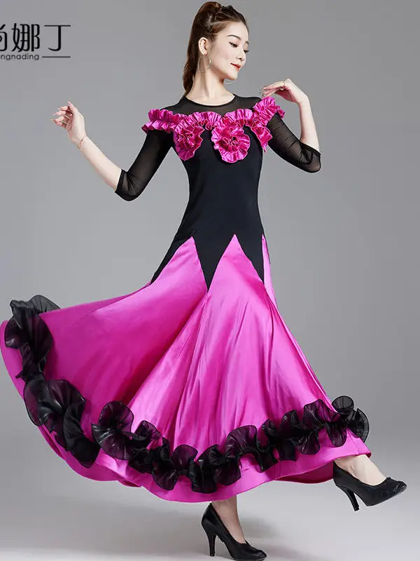 Modern Dance Skirt New Waltz National Standard Friendship Dance Costume Large Swing Performance Practice Dress