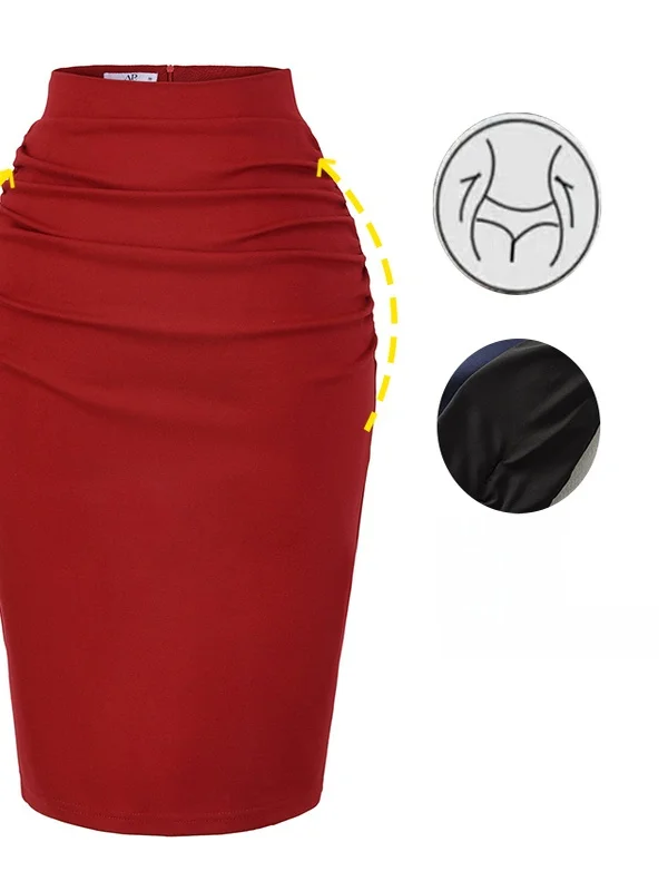 

American Retro Sexy Slimming High Waist f Skirt Women's Pure Desire All-Match Pleated Cotton Skirt for Daily Wear