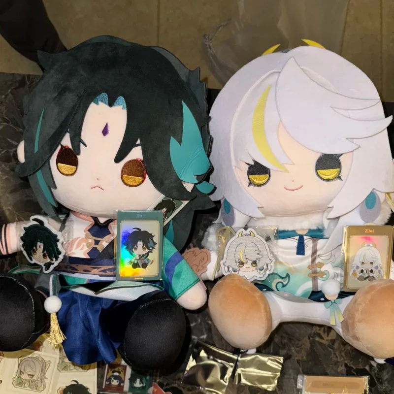 Original Genshin Impact Plush Doll Xiao,Zibai‌,Xiangling,Xingqiu Sitting Posture Stuffed Toy Pop-Up Event Limited Edition Doll