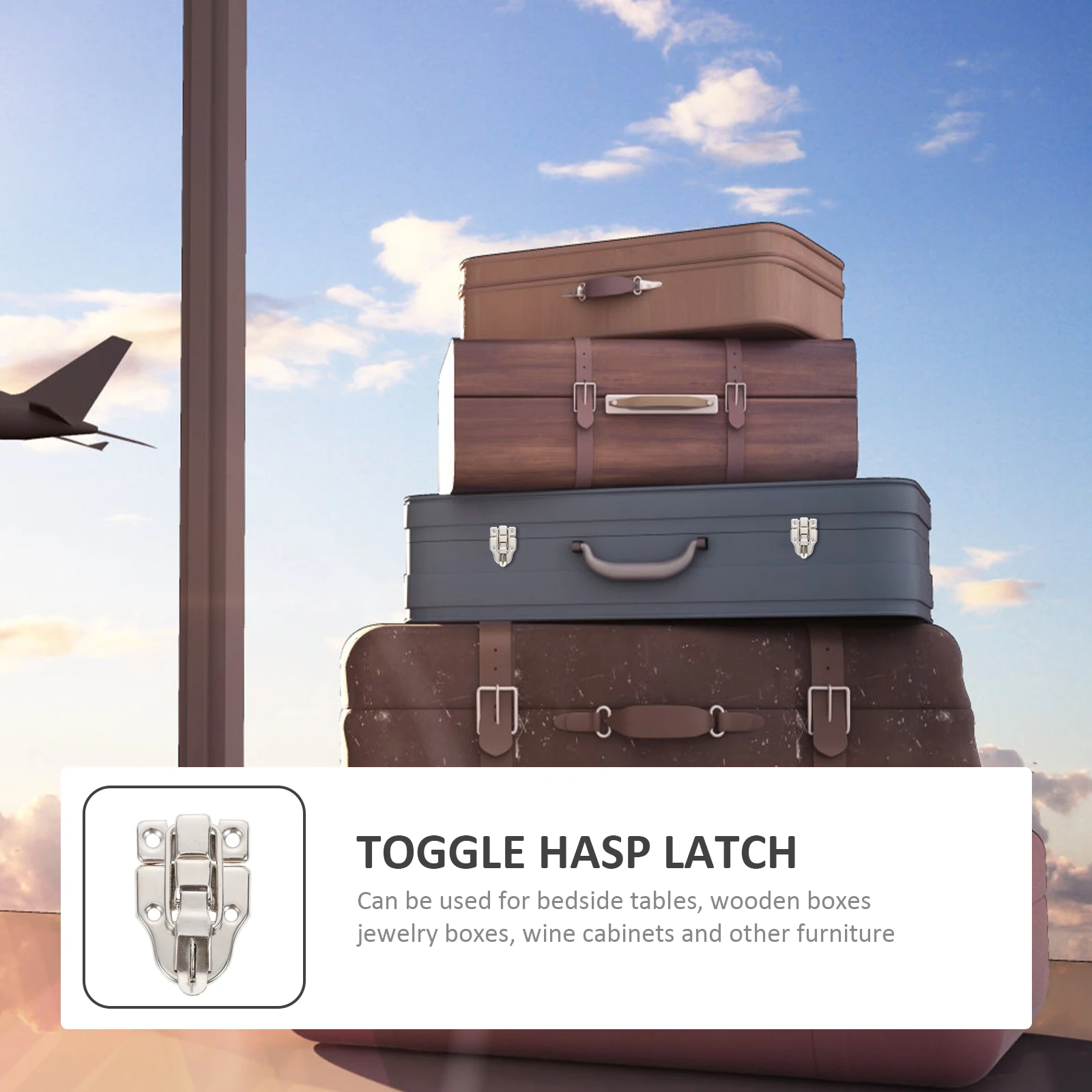 

10pcs Wooden Toggle Hasp Latch Duckbilled Case Buckle Iron Lock Catch Hardware Case Hasps Chest Clasp Hinge Bolt