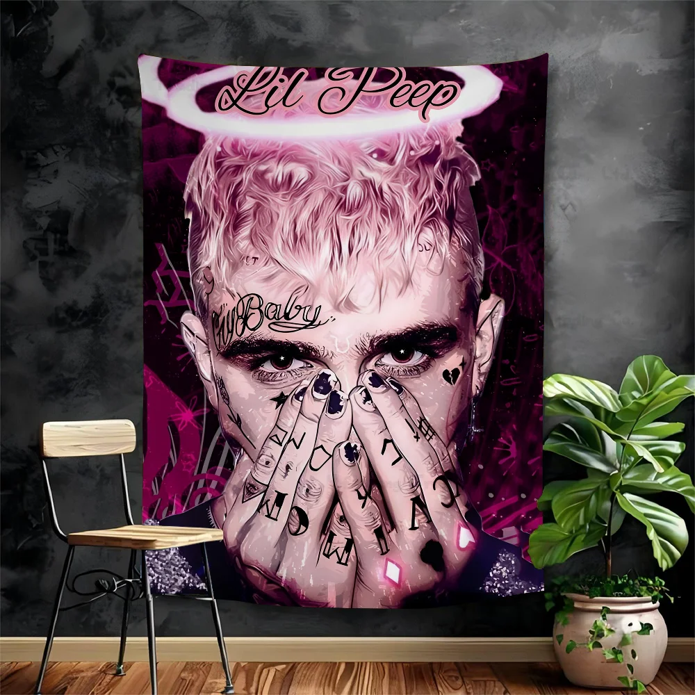 

Hip Hop Rapper Lil Peep DIY Wall Tapestry For Living Room Home Dorm Decor Wall Art Decor