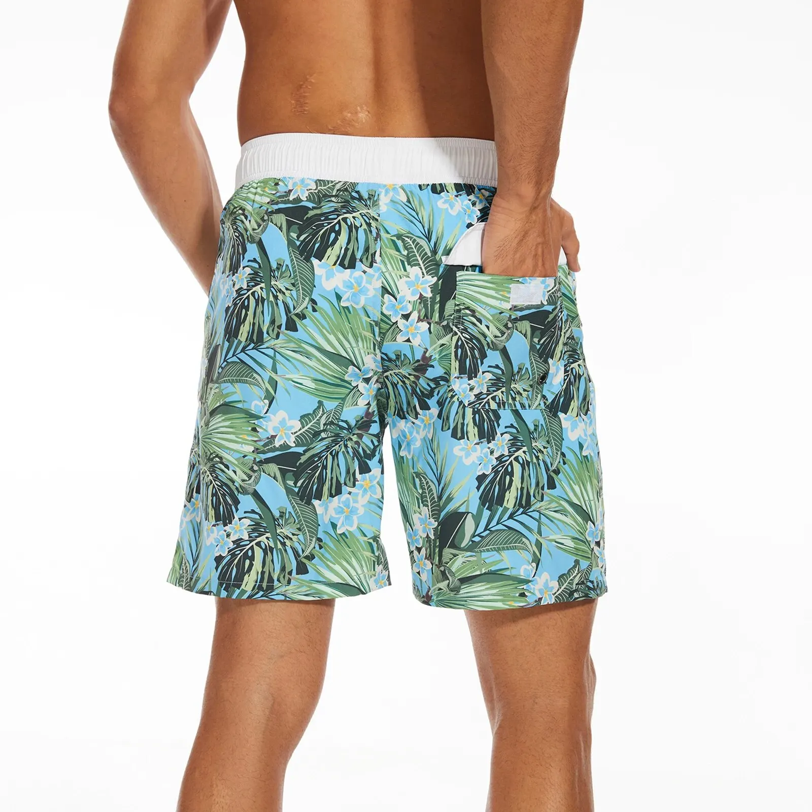 Summer New Men\'s Shorts Fashion Vacation Beach Pants Men\'s Plus size Four-Corner Qmilch Lining