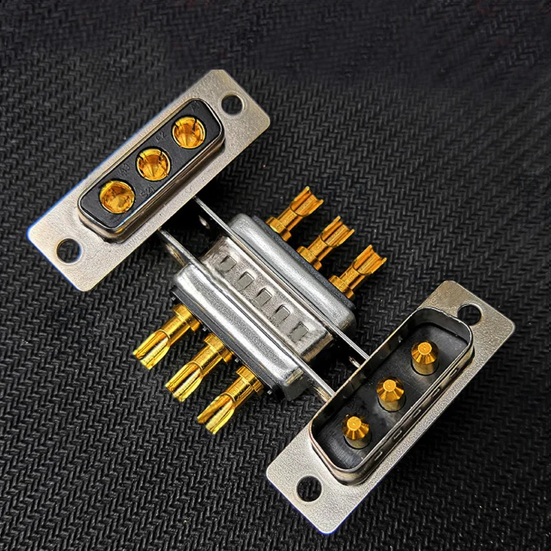 10PCS 20/30/40A 3W3 Gold-Plated Male Female Connector 3Pin D-SUB Adapter High Current Weldable Socket Plug for RC Model Parts