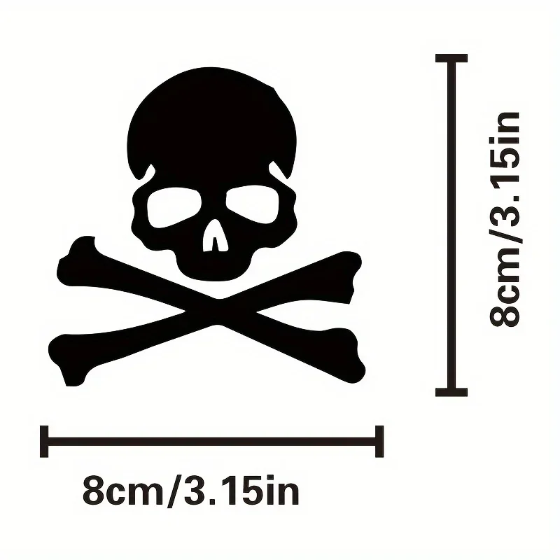 2PCS/SET Skull and Crossbones Auto Moto Sticker, Multi - Color Design Decal for Car Motorcycle, Exterior Customization Accessory
