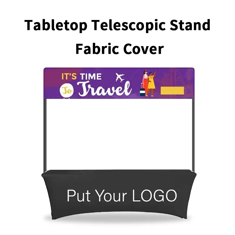 

TB Table Top Head Banner Frame for 4ft 6ft 8ft Custom Trade Show Printed Logo Fitted Stretch Spandex Table Cover for Advertising