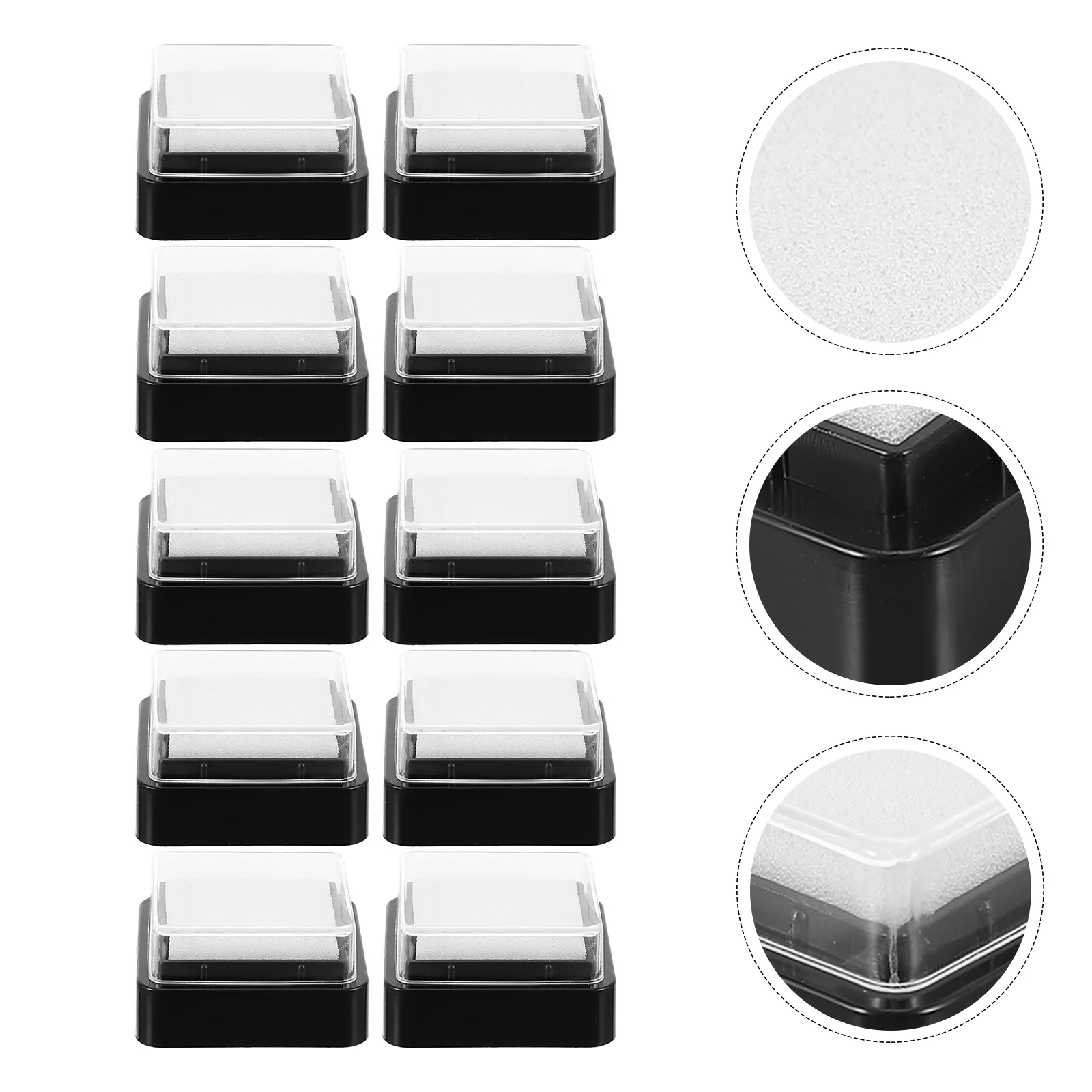 10 Pcs Blank Ink Pad Stamp DIY Inkpad Multipurpose Refill Painting Pads No Color Sponge Empty Colorless