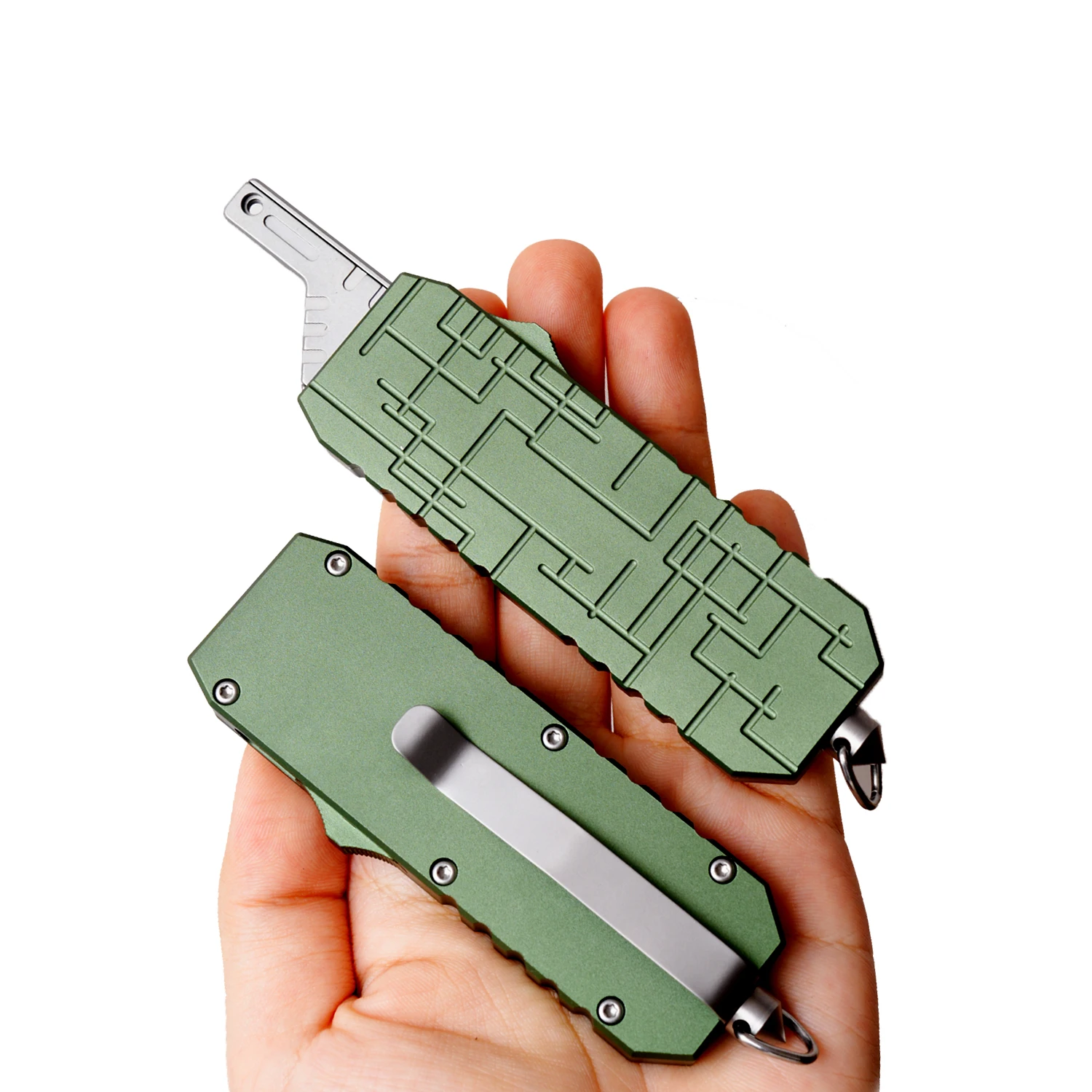 Manico in lega di alluminio Testa della lama in acciaio Lavorazione del legno Utensile manuale per esterni Manico verde