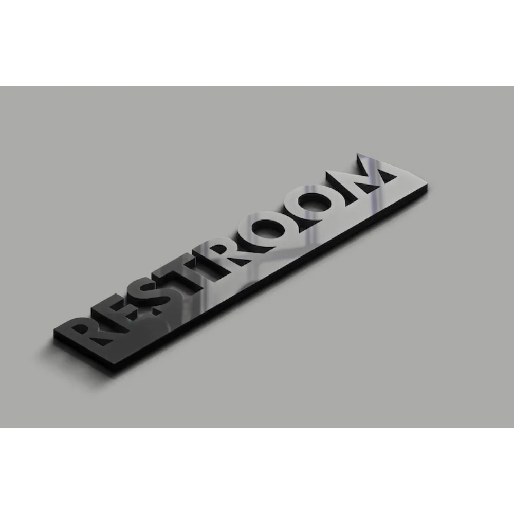 Anpassbare Metall-Aluminium-Wandkunst: Modernes WC-Schild für Toiletten