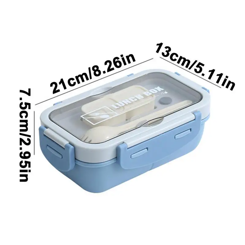 Divided Lunch Containers With Lid Spoon Convenient Lightweight Food Safe Lunch Box Portable Meal Storage Box For Office School