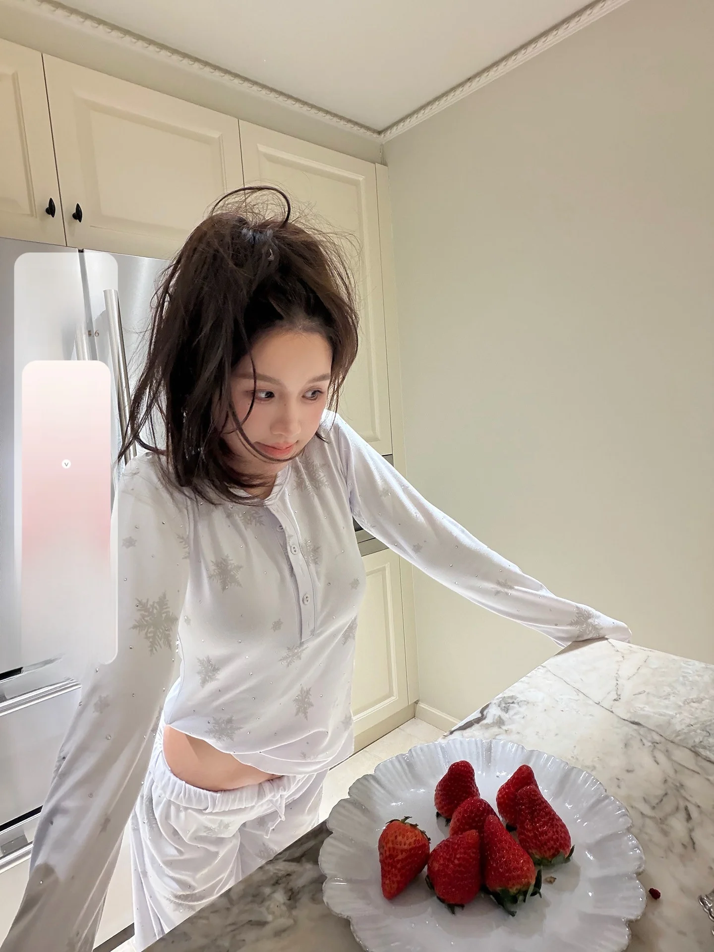 

Лимитированный комплект одежды с узором снежинок Pure Desire Ceiling Who Wears It Winter Long Sleeve, женский модный ансамбль