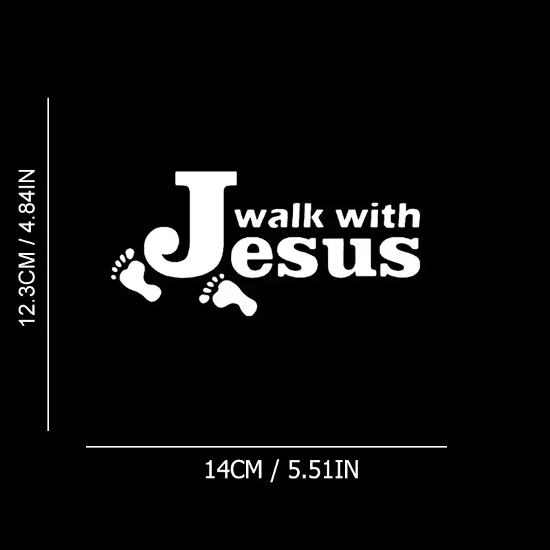 Walk With Jesus Footprints Christian Bible Verse Graphics Funny Car Stickers For Window Wall Cup Toolbox Guitar Scooter Decals A