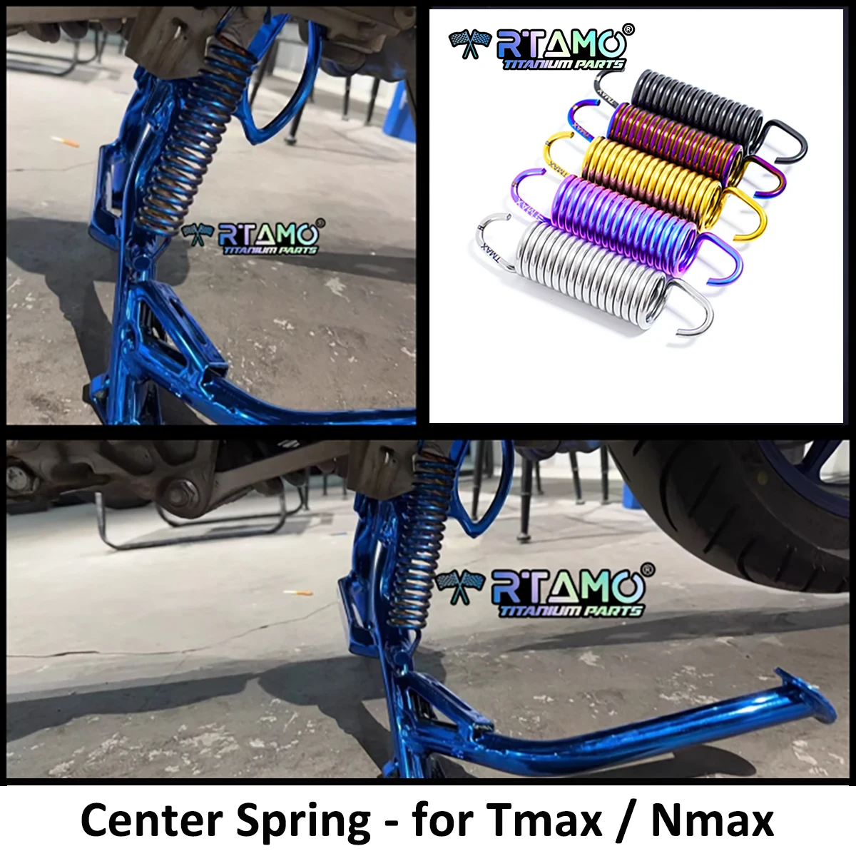 

RTAMO Титановая центральная пружина Gr5, титановая подставка для Yamaha Tmax 560 530 Nmax 155