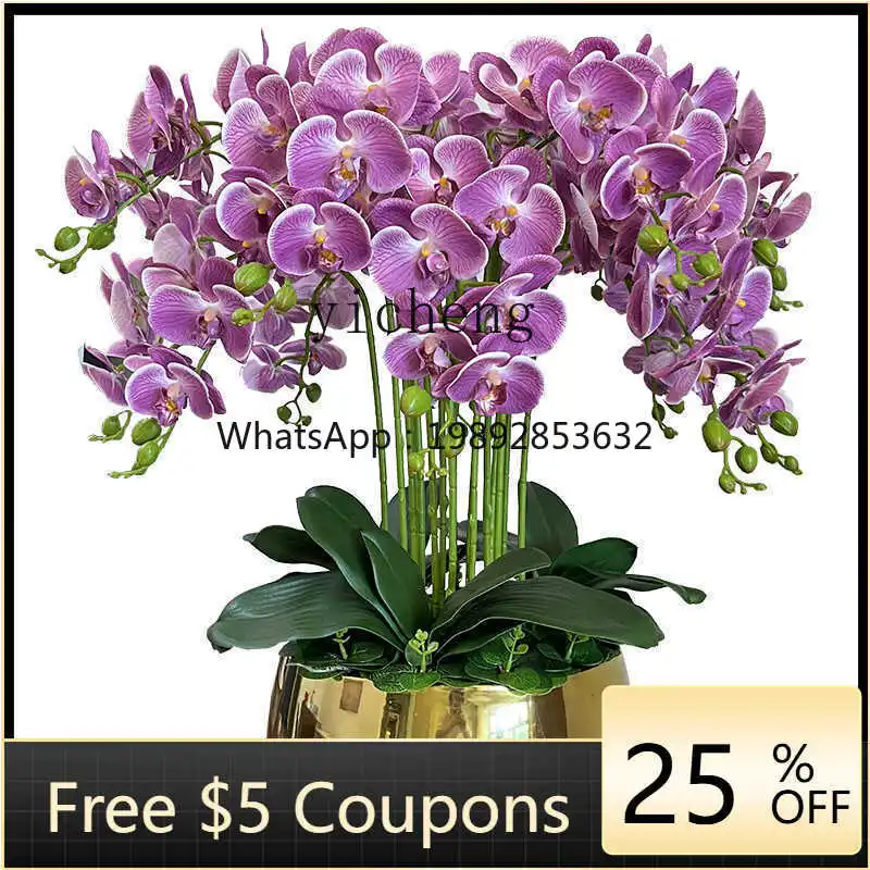 L2-3  simulated flower Phalaenopsis desktop floral ornament, living room decorative flower, flower next to the front desk TV