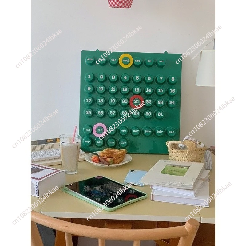 Ring Calendar Perpetual Calendar Stand Desktop Display For Home Bedroom Living Room Office Desk Week Month Day Date 1 piece