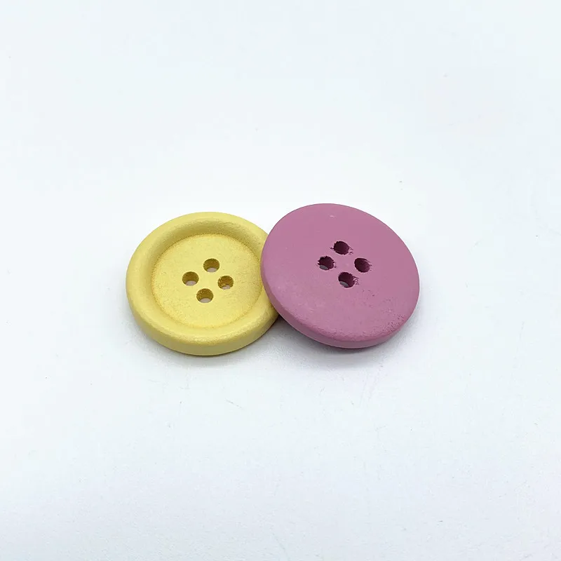 جديد 15-25 مللي متر اللون الأطفال زر مستديرة خشبية اليدوية سجل القصاصات الزفاف الديكور الخياطة اكسسوارات