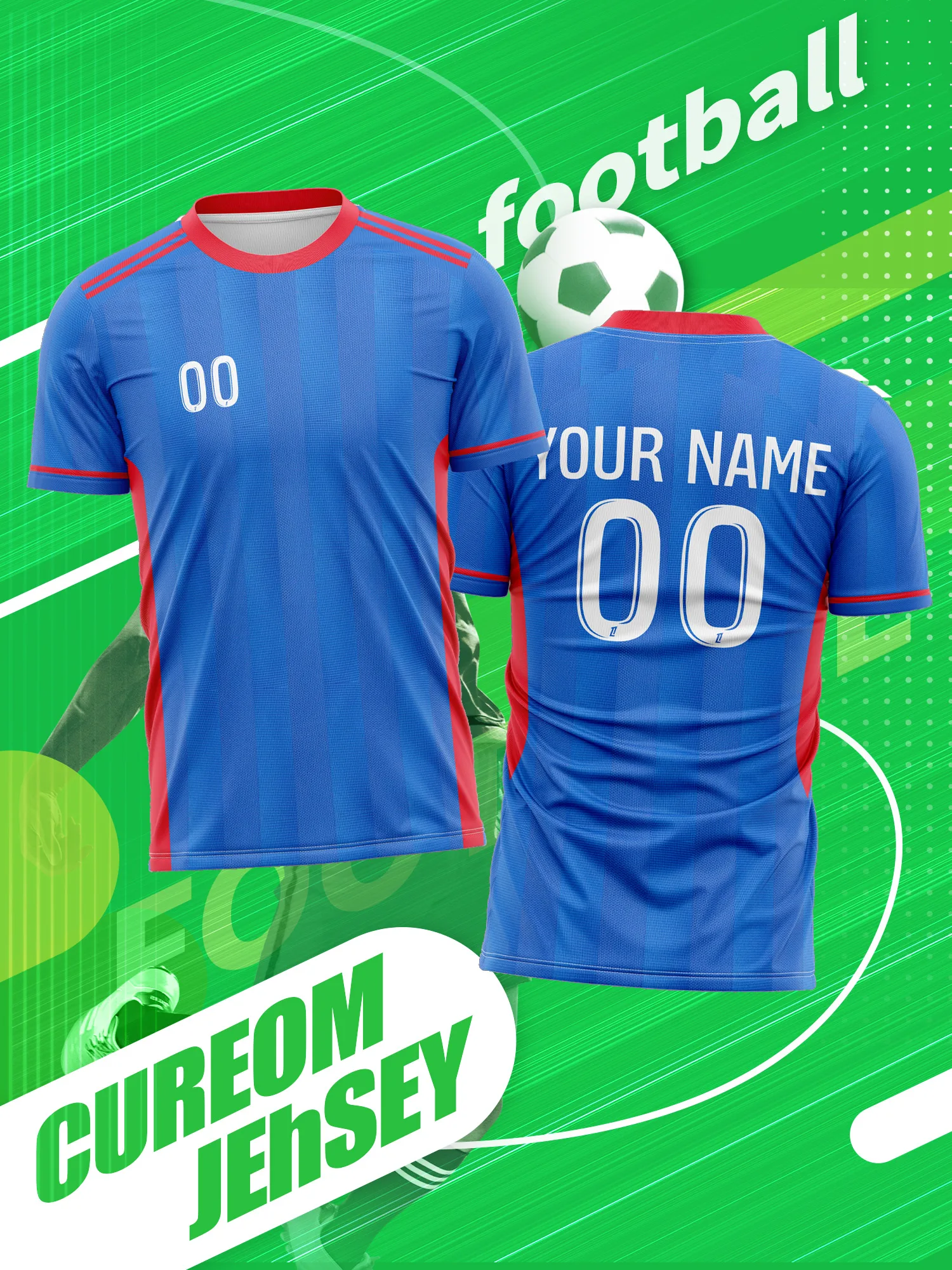 

Футбольная форма с индивидуальным фото, именем и номером, износостойкая, мягкая, комфортная, с охлаждающей вентилируемой сеткой, из ткани, предотвращающей запахи.