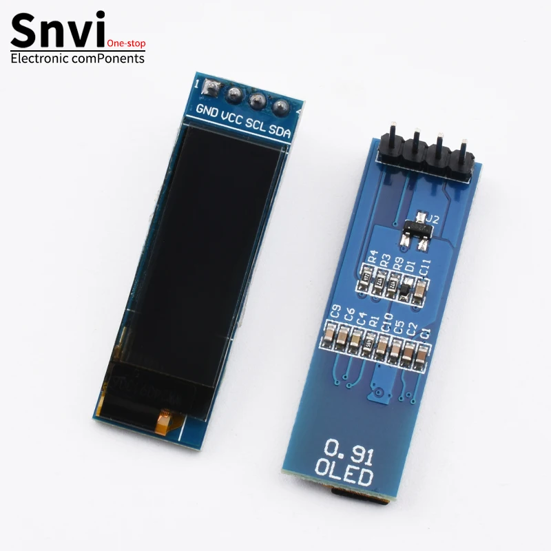 Snvi 0,91-calowy moduł OLED Biały/niebieski OLED 128X32 OLED LCD Moduł wyświetlacza LED 0,91 "IIC Komunikacja dla Arduino ROHS