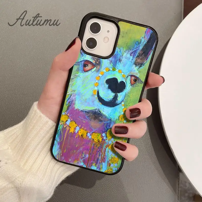 Cartoon Alpaca Llama Phone Case for iPhone 15 16 SE2020 11 12 13 14 Pro Max mini 6 7 8 Plus coque Fundas Shell