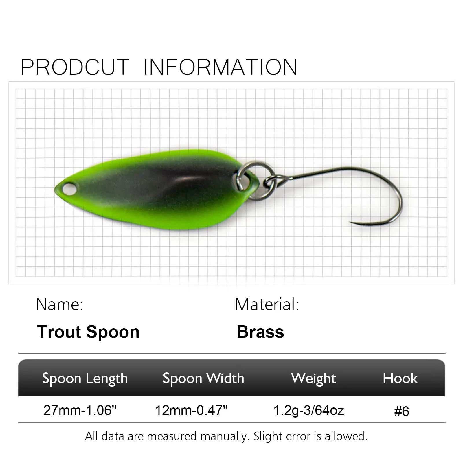 COUNTBASS 1 Stück 3/64oz 1,2g Casting-Löffel-Angelköder für Forelle, Hecht, Barsch – Detail 6