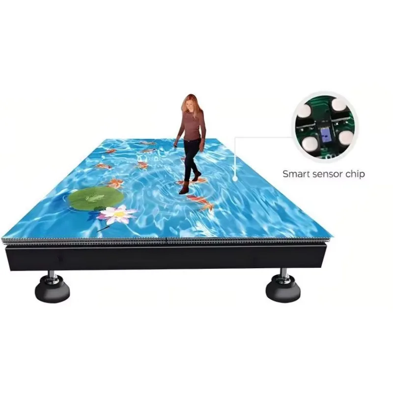 Led Stage Wedding Display Wall Dj Booth Club 3d Interactive Smart Floor Led Dance Floor Tile Display For Shopping Mall