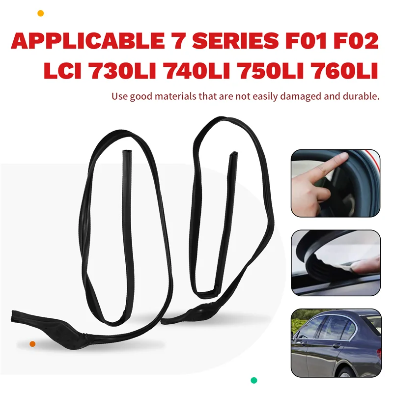 Carro para BMW F01 F02 Kit de vedação de borracha traseira esquerda + direita 2 peças 740I 750I 740Li 51357179123 51357179124