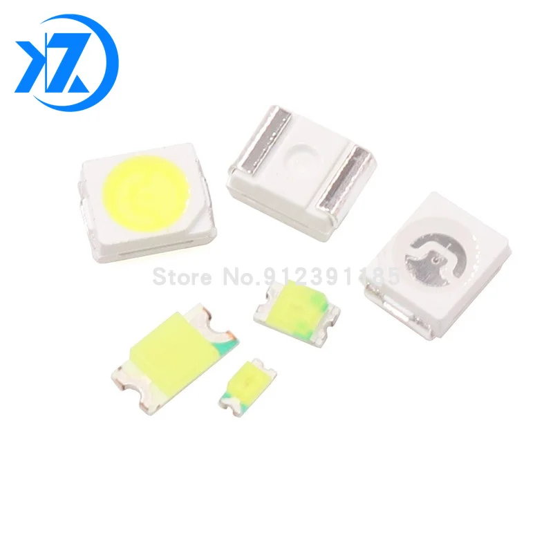 100pcs/lot 0603 0805 1206 3528 5050 5730 SMD LED Red Yellow Green White Blue Orange light emitting diode