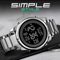 SKMEI Luxury Waterproof Watch for Men Stainless Steel Electronic Sports Digital Mens Wristwatches Man Clock Reloj Masculino 1611