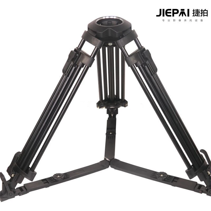 JiePai JP-V12L PRO V12T Tripod Broadcast Level Hydraulic Magnetic Suction Foot Rest Set Aluminum Alloy 12kg Proffesional Tripod