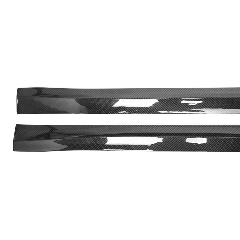 V style Dry Carbon fiber Side Skirt For Tesla Model Y 2021 2022 Side Bumper Surround Skirt Extension