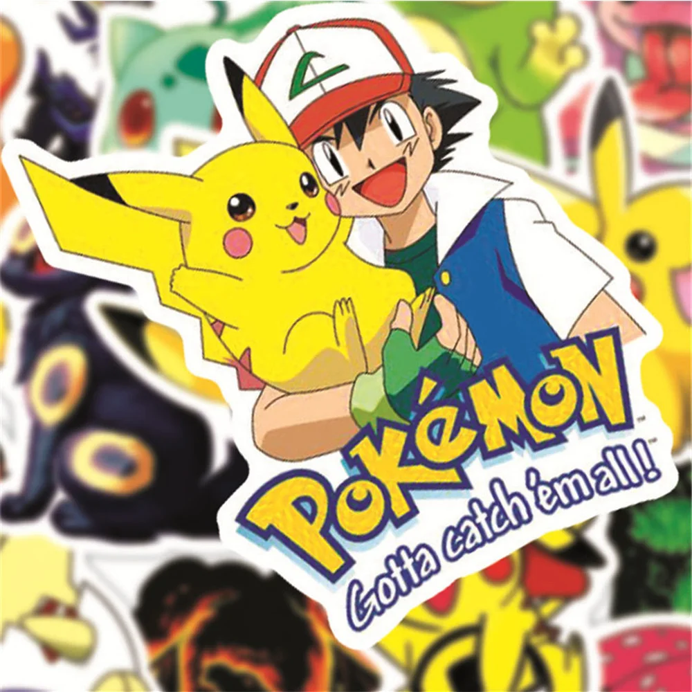 10/30/50pcs น่ารักการ์ตูน Pokemon สติกเกอร์ของเล่นเด็ก DIY รถจักรยานยนต์แล็ปท็อป Kawaii Pikachu Squirtle Decals Cool สติกเกอร์อะนิเมะ
