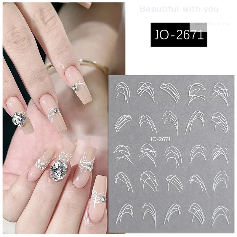 French Lines Nail Sticker Nail Styling Personality Stereoscopic Nail Decal DIY Decoration Nail Art Salon Nail Art Enthusiasts