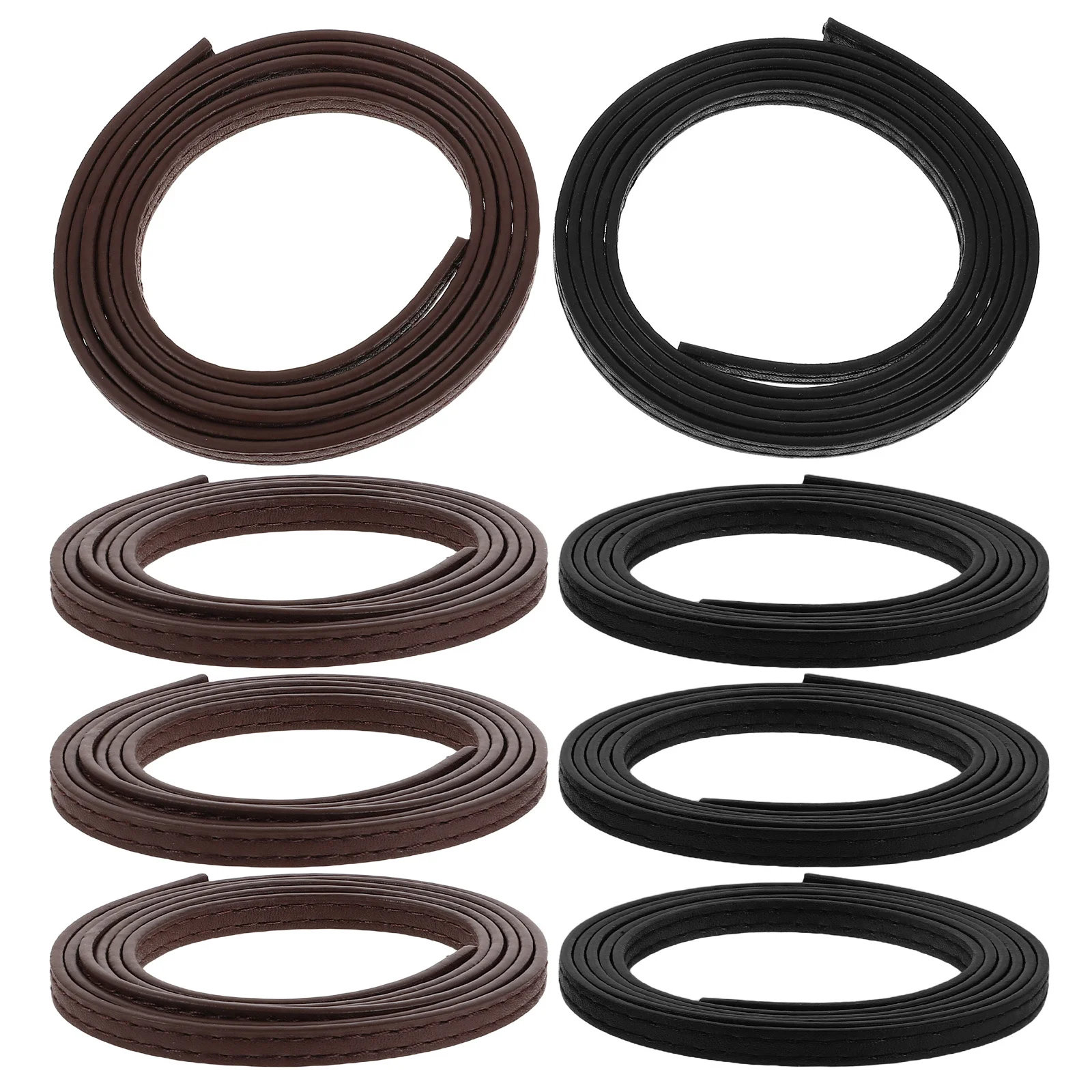 

8Pcs Double Stitched PU Cord 6mm Flat Strip for DIY Bracelet Jewelry Craft Strap Wristband Rope