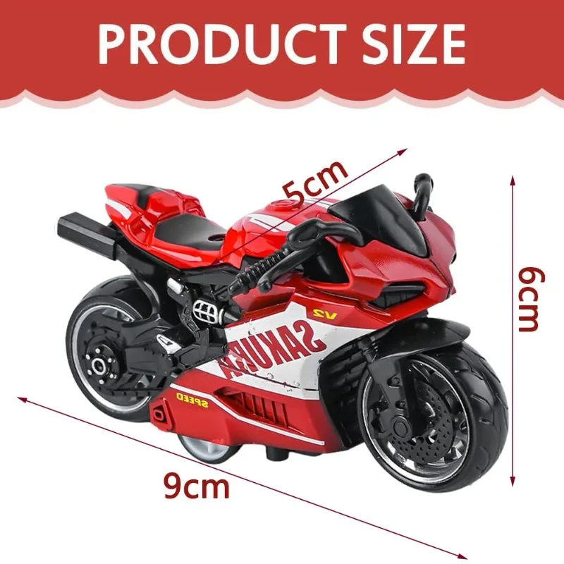 Motorbike Racing Vehicle Figures Collection Metal Alloy Mini Motorcycle Car Toys Sakura-V2 Pull Back Speed Gift for Kids Adults