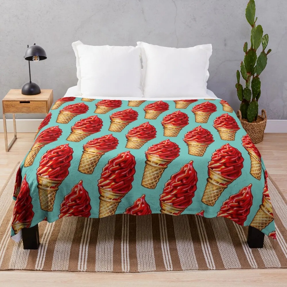 

Cherry Dip Ice Cream 2 Pattern Throw Blanket