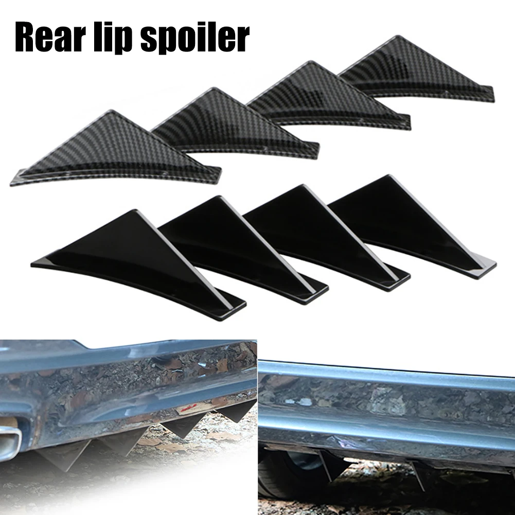 For Renault Megane 2 3 4 RS 200 300 / Clio mk 3 4 5 Rear Bumper Splitter Cover + Diffuser Shark Fin Sticker Car Accessories