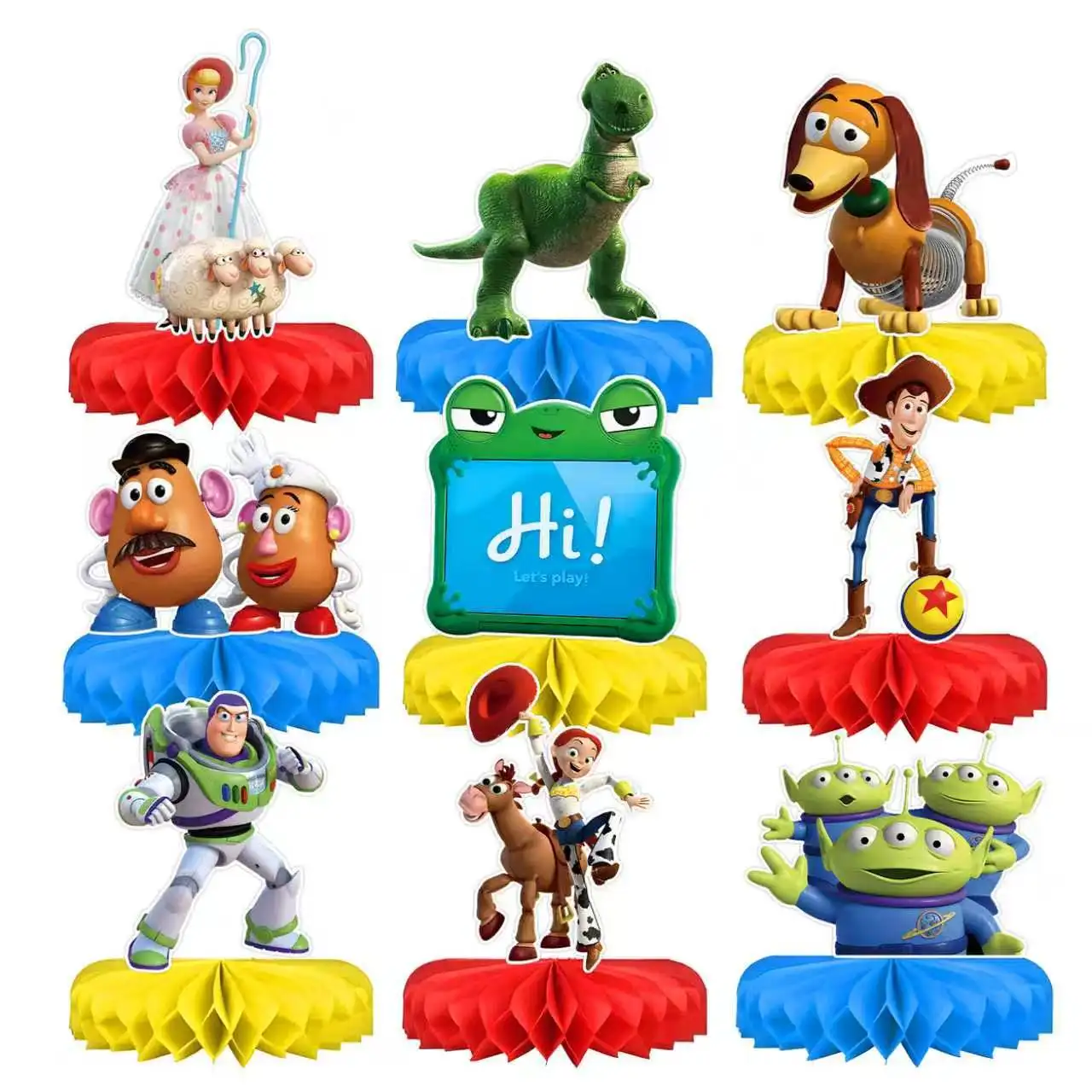 Toy Story 5 Honeycomb Centerpieces Woody Buzz Lightyear Lilypad Table Toppers for Birthday Party Supplies Desktop Ornaments Gift view 3