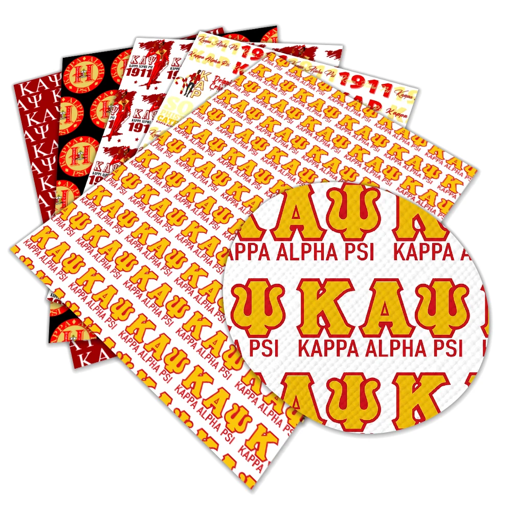 22x30cm Kappa Alpha Psi Fraternity Print Pattern Artificial Leather Cross Pattern for DIY Jewelry Earring Craft Making