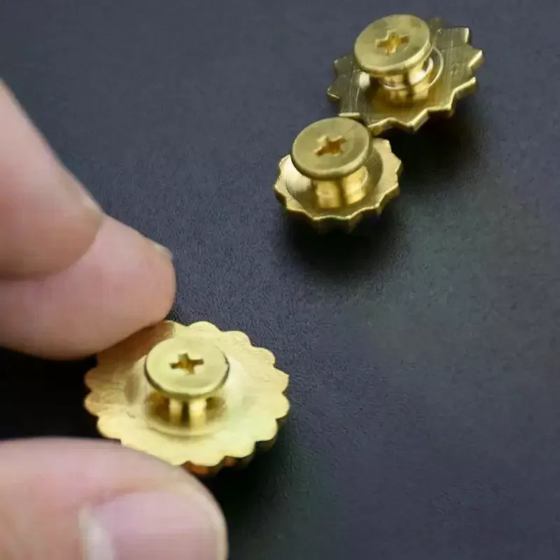 High-End Brass Wallet Buckle Leather Decorative Studs Brass Chrysanthemum Studs Belt Buckle Decoration Pure Copper Hardware