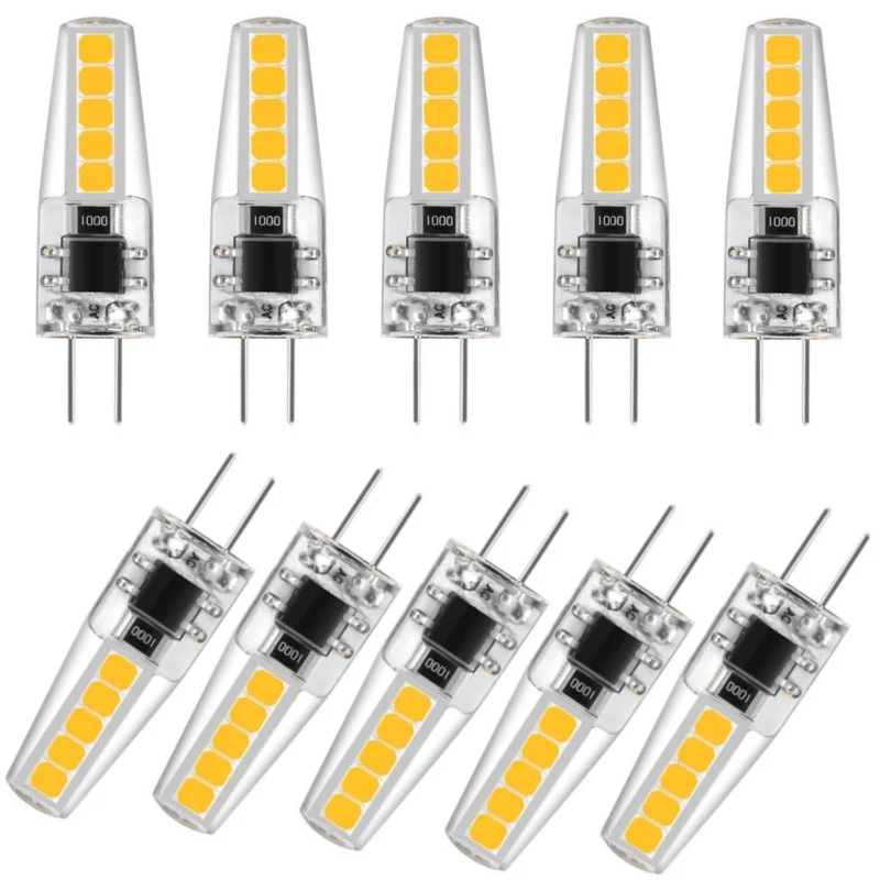 

10 шт., светодиодные лампы G4, 5 Вт, 12 В постоянного тока/2835 В переменного тока